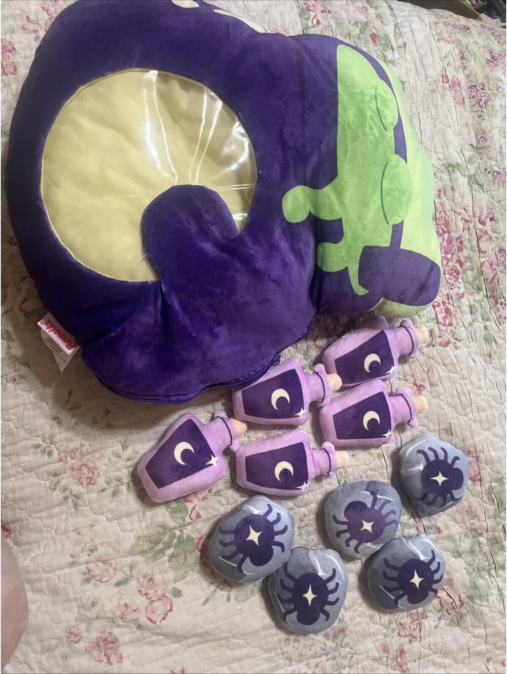 Bewaltz Witch’s Cauldron Tic Tac Toe Plush Game 10 Pieces Complete Halloween